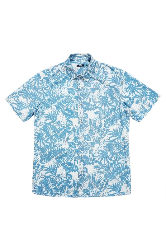 Upgrade your wardrobe with stylish men's apparel – now on sale!  Reynolds Seersucker Blue Leaves Shirt
