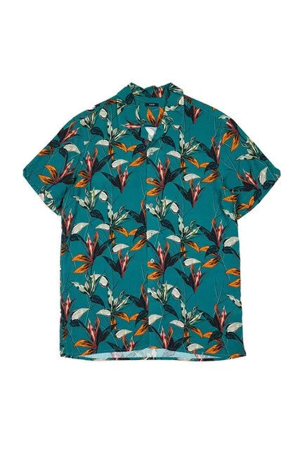 Rosseau Green Vines Printed Shirt