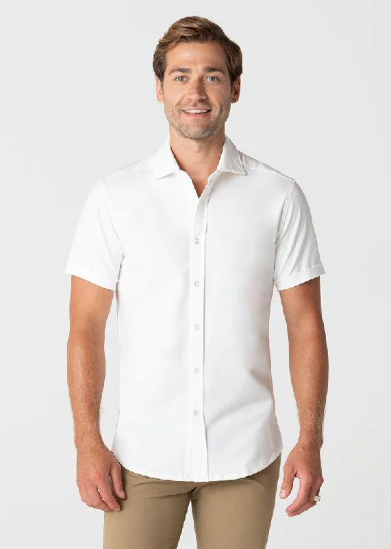 Short-Sleeve Polished Shirt | White