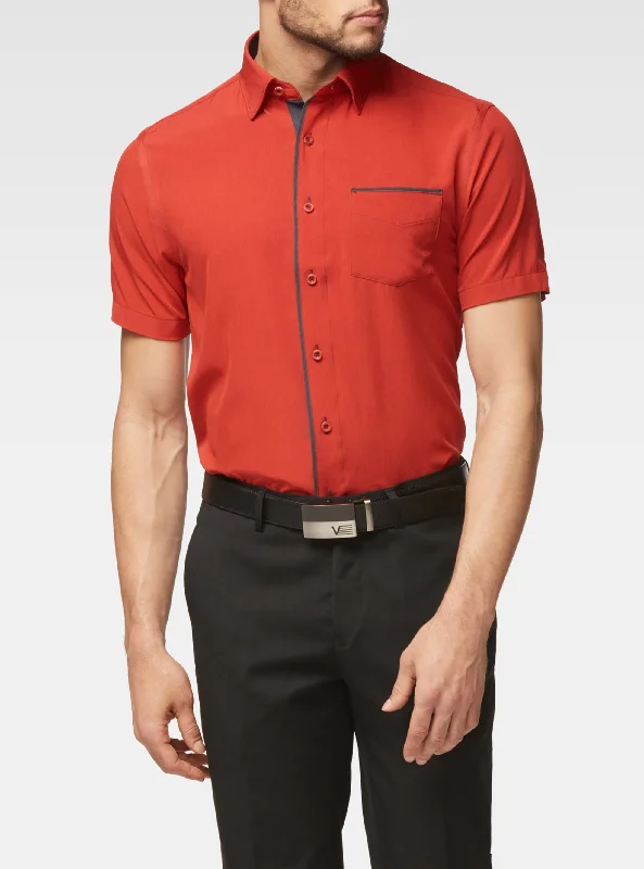 Shop stylish clothing for less – Great deals this week only.  Short-sleeved stretch shirt Red