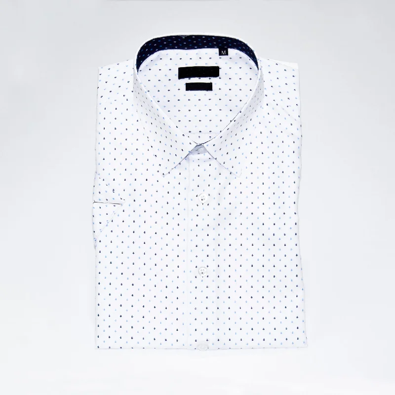 Don’t wait – shop the biggest sale of the season on men’s clothing! White Short Sleeve Slim-Fit Designer Shirt Don’t wait – shop the biggest sale of the season on men’s clothing! White Short Sleeve Slim-Fit Designer Shirt