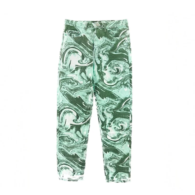 Men's Printed Tapered Jeans,Green