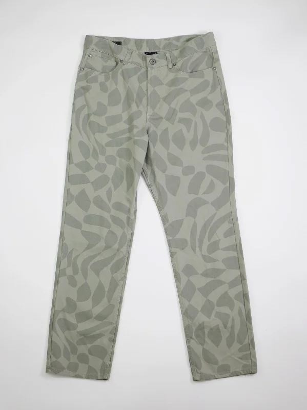 Men's Graphic Printed Loose Fit Jeans,Green