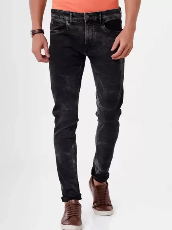 Men's Washed Jeans,Dark Grey