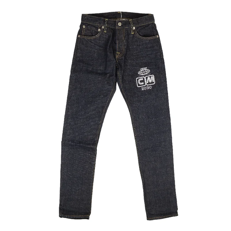 VISITOR ON EARTH Navy Blue Logo Denim Jeans