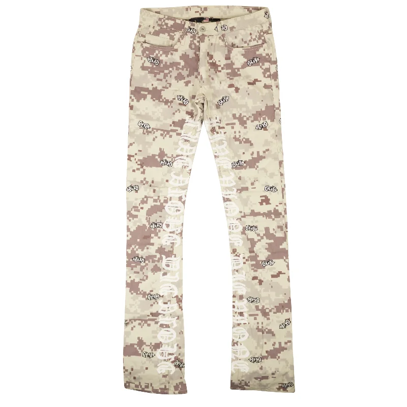 VLONE Beige Digi Camo 5 Pocket Jeans