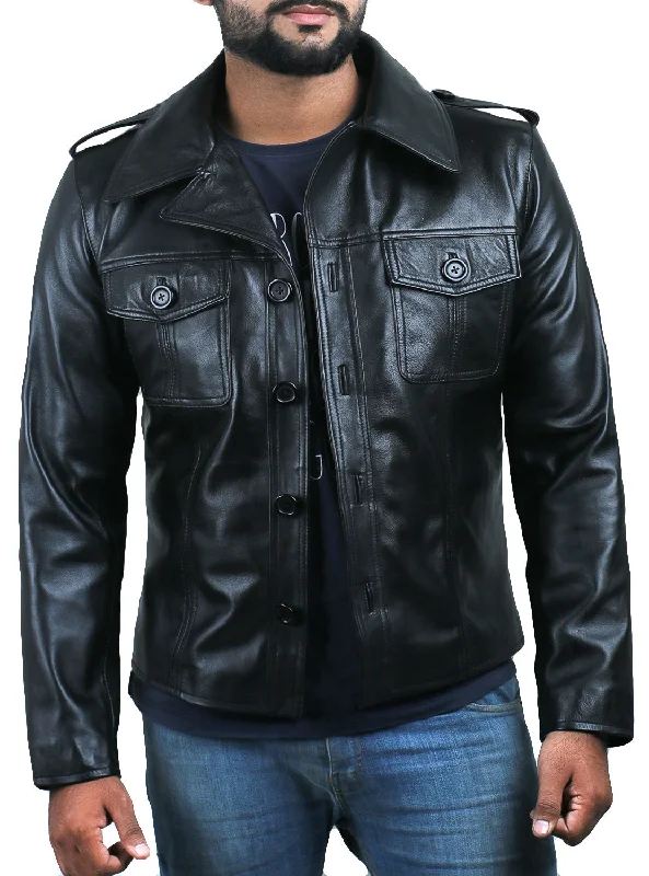 Big discounts – Shop now for amazing deals. Leather Jackets Hub Mens Genuine Lambskin Leather Coat (Black, Regal Jacket) - 1501108 Big discounts – Shop now for amazing deals. Leather Jackets Hub Mens Genuine Lambskin Leather Coat (Black, Regal Jacket) - 1501108