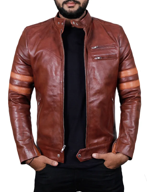 Leather Jackets Hub Mens Genuine Lambskin Leather Jacket (Black, Racer Jacket) - 1501535