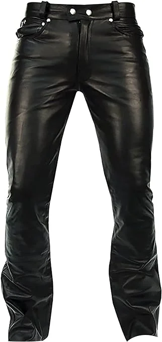 Leather Jackets Hub Mens Genuine Lambskin Leather Pants (Black, Leather Jeans) - 2304004