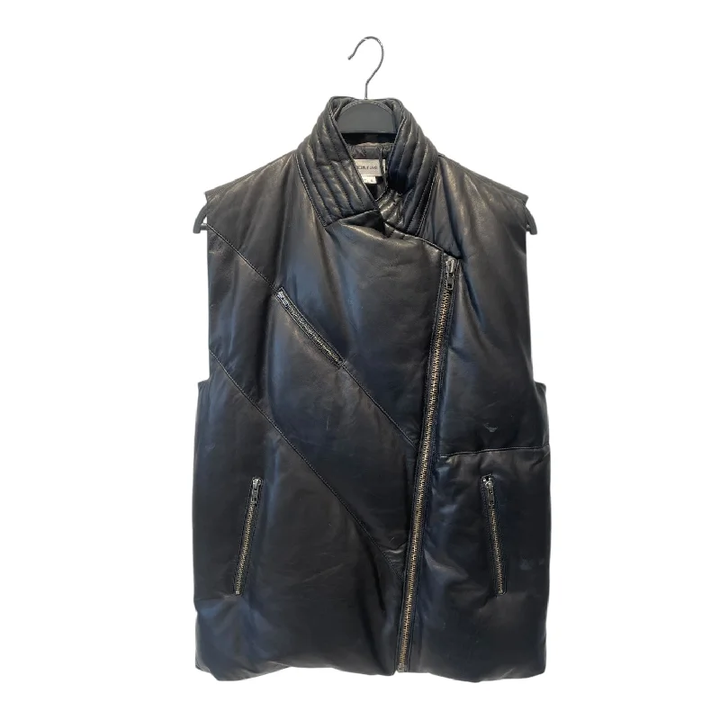 Helmut Lang/Puffer Vest/M/Leather/BLK/MOTO