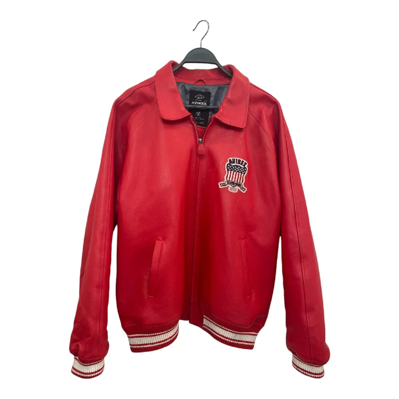 Shop online now for exclusive savings on men’s  clothing.  AVIREX/Leather Jkt/XXXL/Leather/RED/Graphic/AVIREX RED VARSITY JACKET