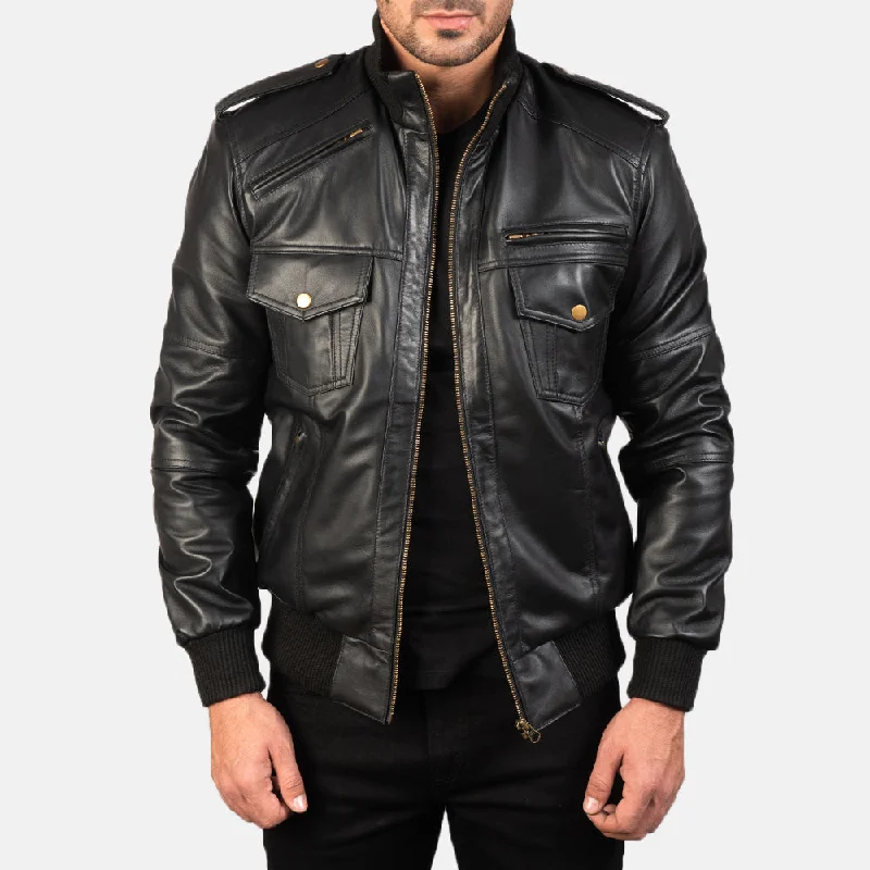 Exclusive discounts on men's fashion – shop today! Agent Shadow Black Leather Bomber Jacket Exclusive discounts on men's fashion – shop today! Agent Shadow Black Leather Bomber Jacket