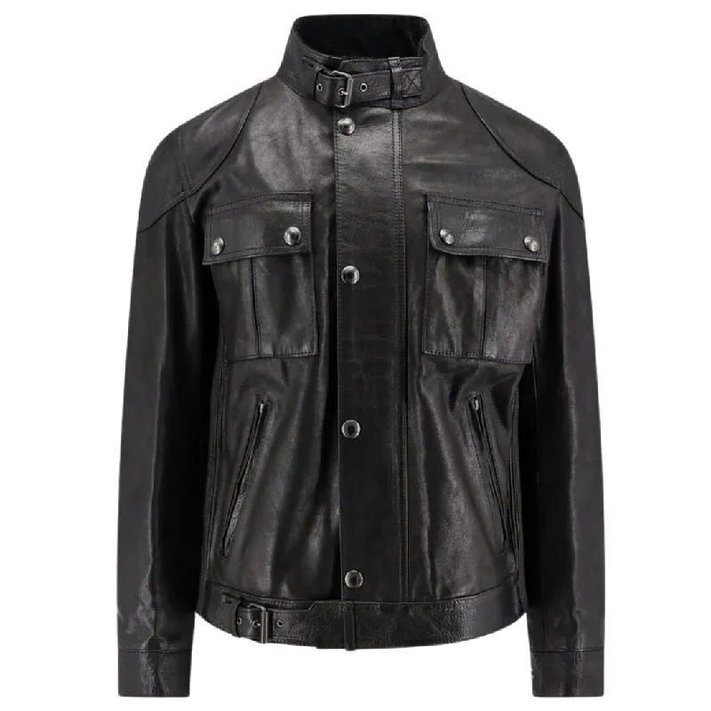 Belstaff Gangster Black Leather Jacket