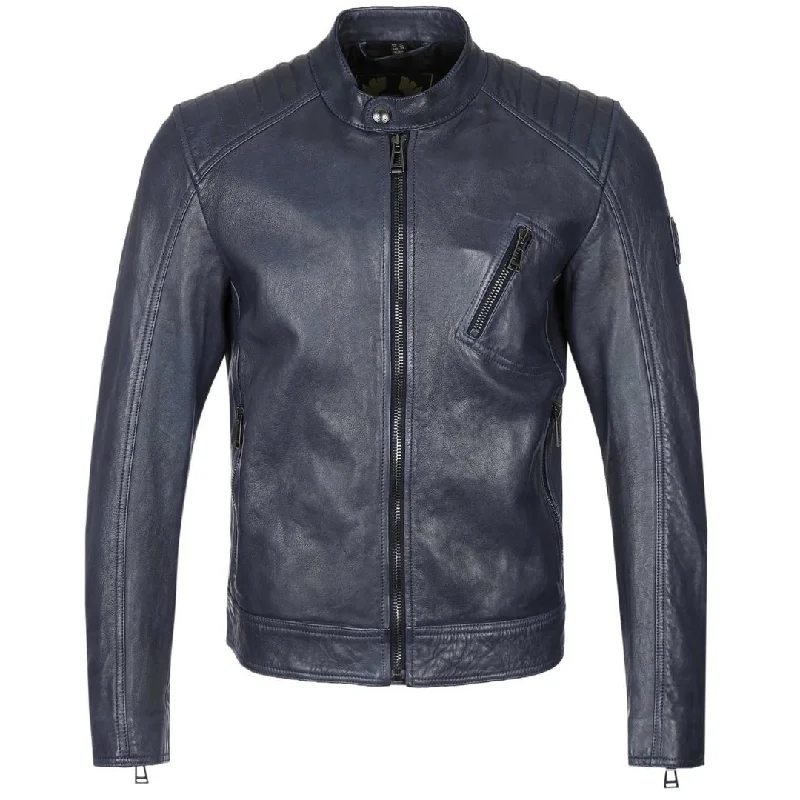 Belstaff Racer Insignia Blue Leather Jacket