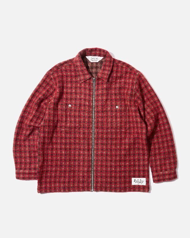 Check Mate Flannel Zip Shirt - Brown