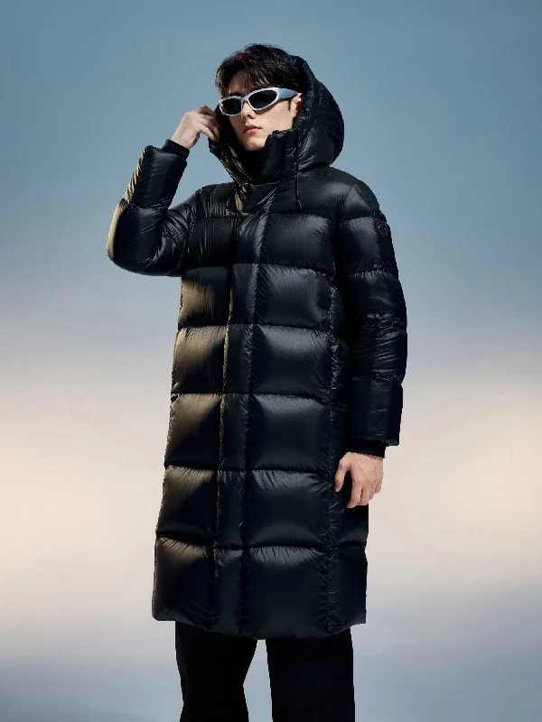 Classic long puffer with hood