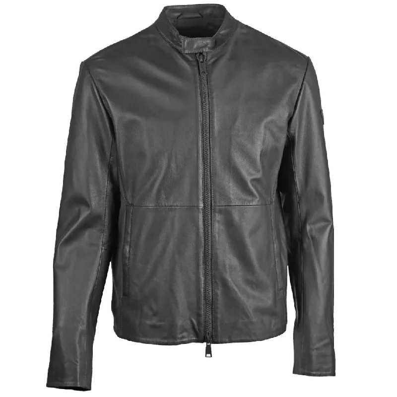 Emporio Armani Black Leather Jacket