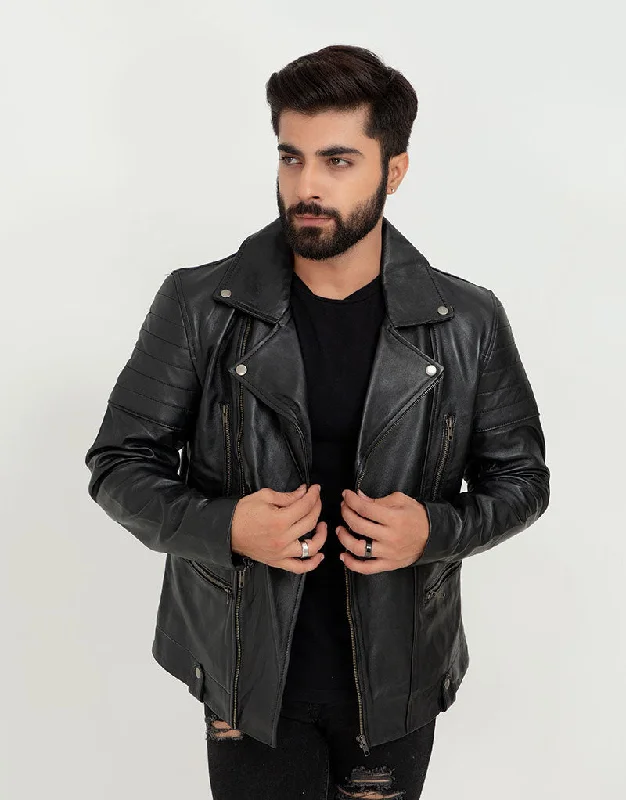 Jenson Black Moto Leather Jacket