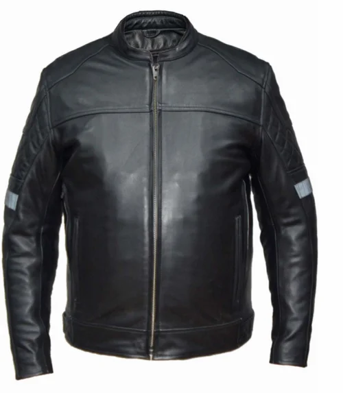 Men's Leather Biker Jacket Great Look - New Product