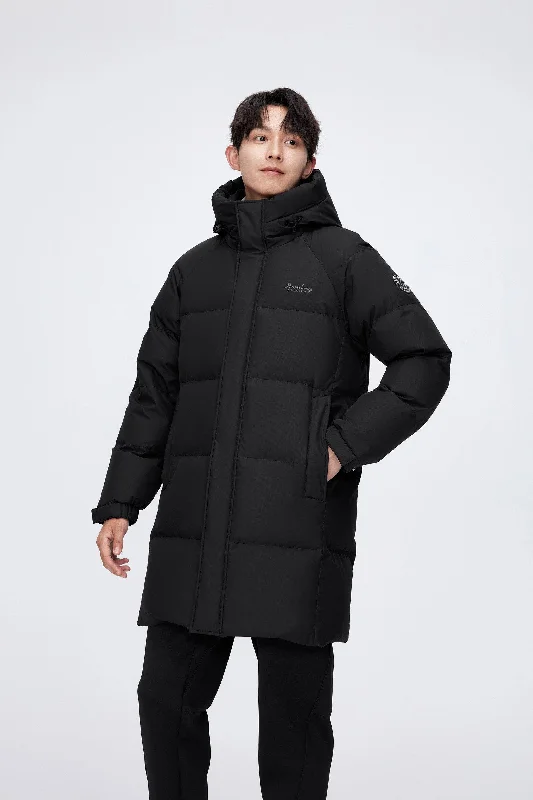 Men’s full-length down coat with hood 5229