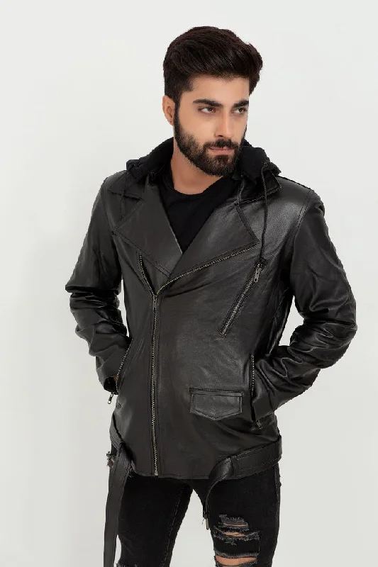 Midnight Double Rider Black Leather Jacket