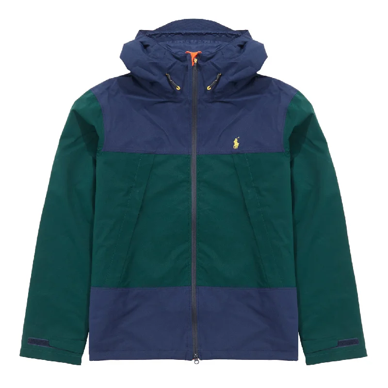 Polo Ralph Lauren Water-Resistant Hooded Jacket Moss Agate / Newport Navy