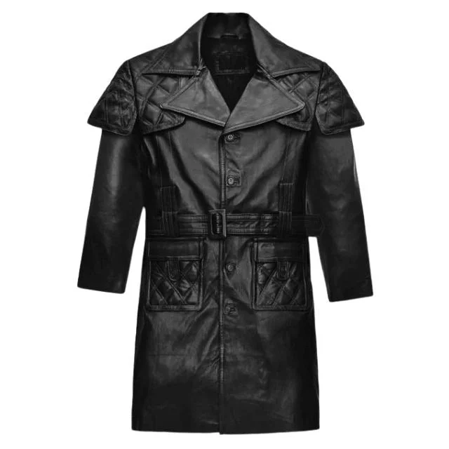 Quilted Leather Trench Coat