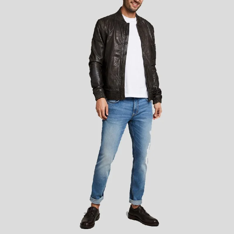 Don’t miss out – huge discounts on men’s trendy styles. Quint Black Bomber Leather Jacket Don’t miss out – huge discounts on men’s trendy styles. Quint Black Bomber Leather Jacket