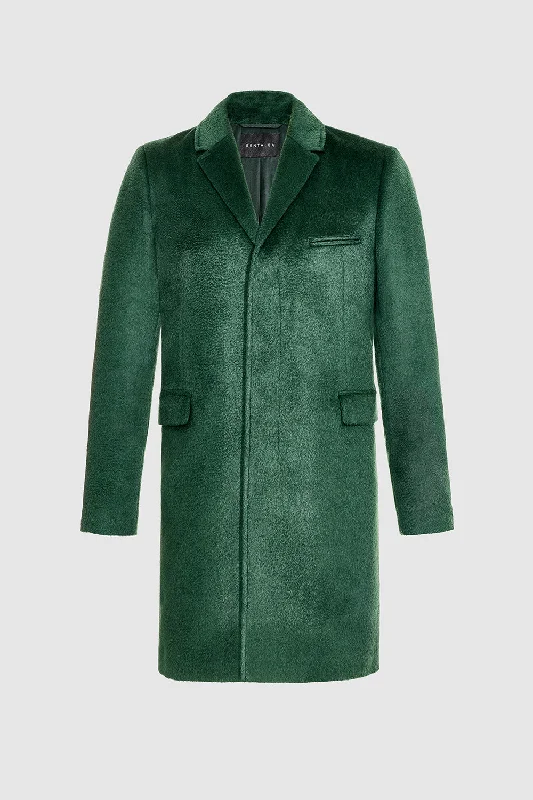 Suri Alpaca Notched Lapel Overcoat