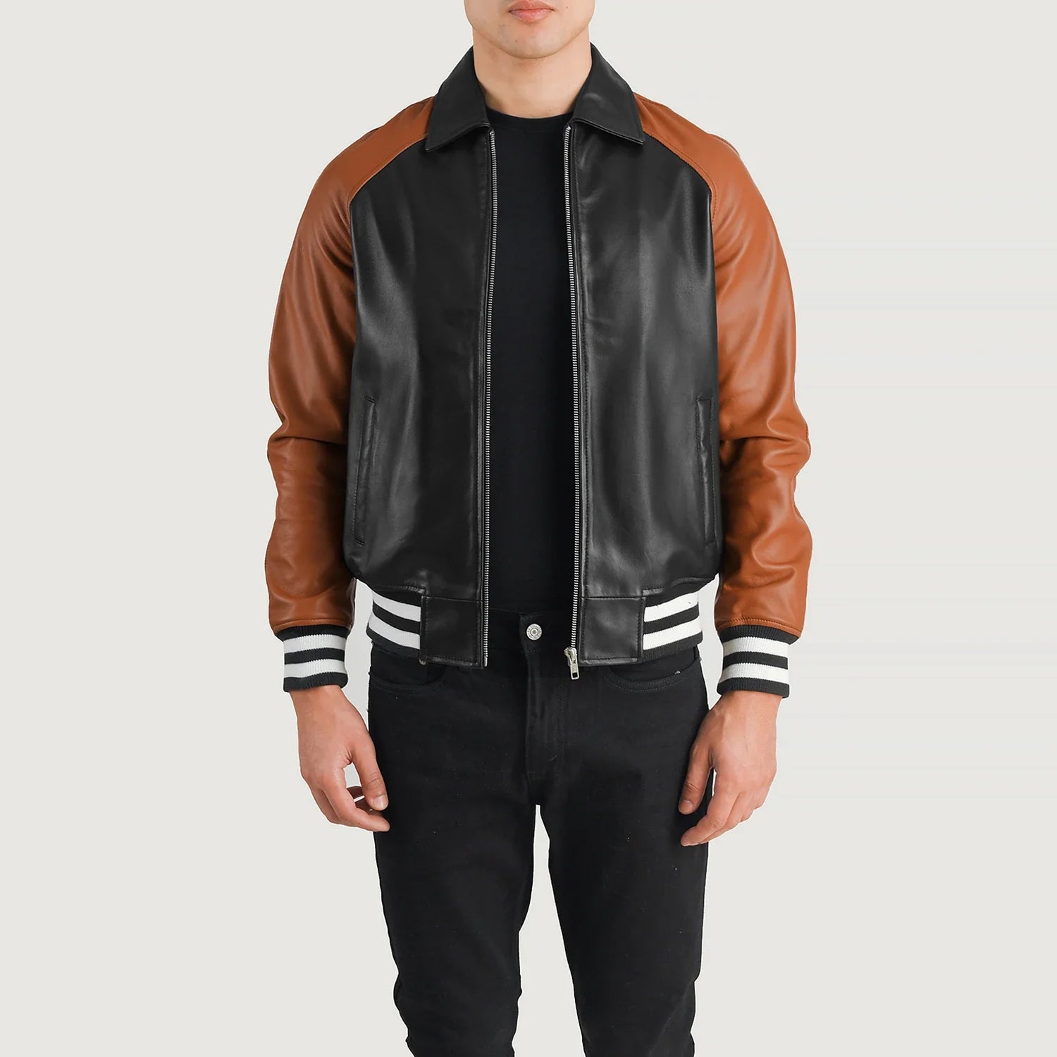 Flash discounts – men’s clothing essentials for less. Walton Black & Brown Leather Varsity Jacket Flash discounts – men’s clothing essentials for less. Walton Black & Brown Leather Varsity Jacket