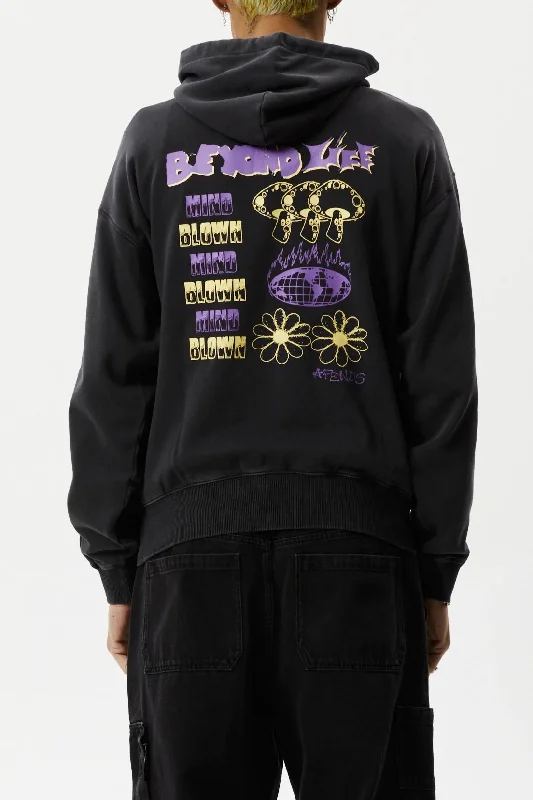 AFENDS Mens Beyond Life - Graphic Hoodie - Stone Black