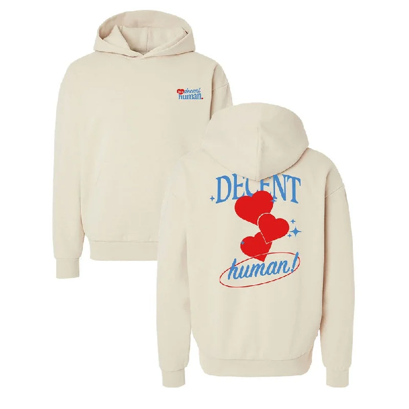 Huge savings on popular clothing styles –  Be a Decent Human Heart Hoodie