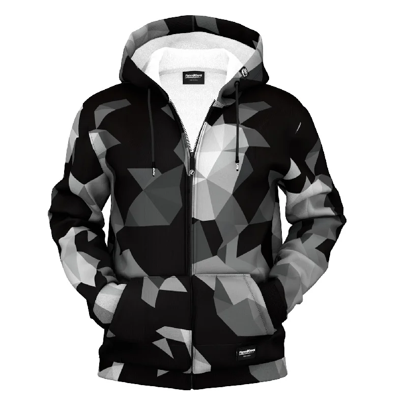 Cubes Black Zip Up Hoodie