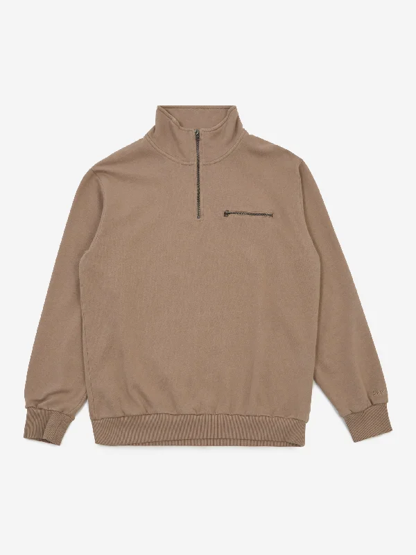 Foret Log Half Zip Sweatshirt - Taupe