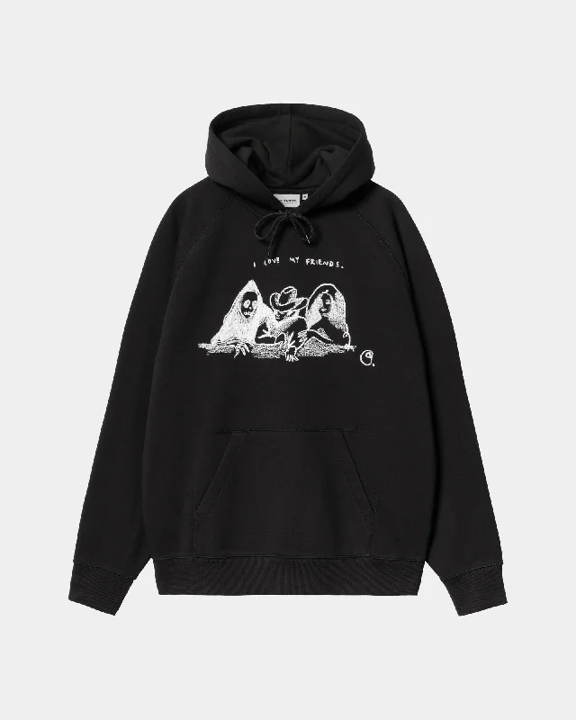 Hooded Pepe Friends Sweatshirt | Black / White